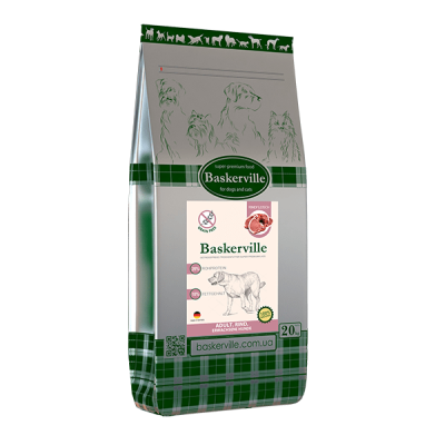 Baskerville HF Adult getreidefrei Rind 20 кг сухой корм беззерновой для собак с говядиной