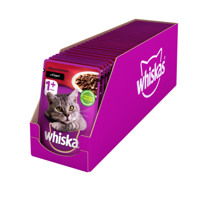Whiskas пауч для кошек с говядиной в соусе 28*85 г