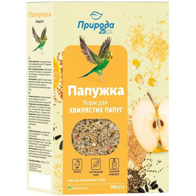 Корм для волнистых попугаев Природа Папужка, Энергия 500 г (PR241083)