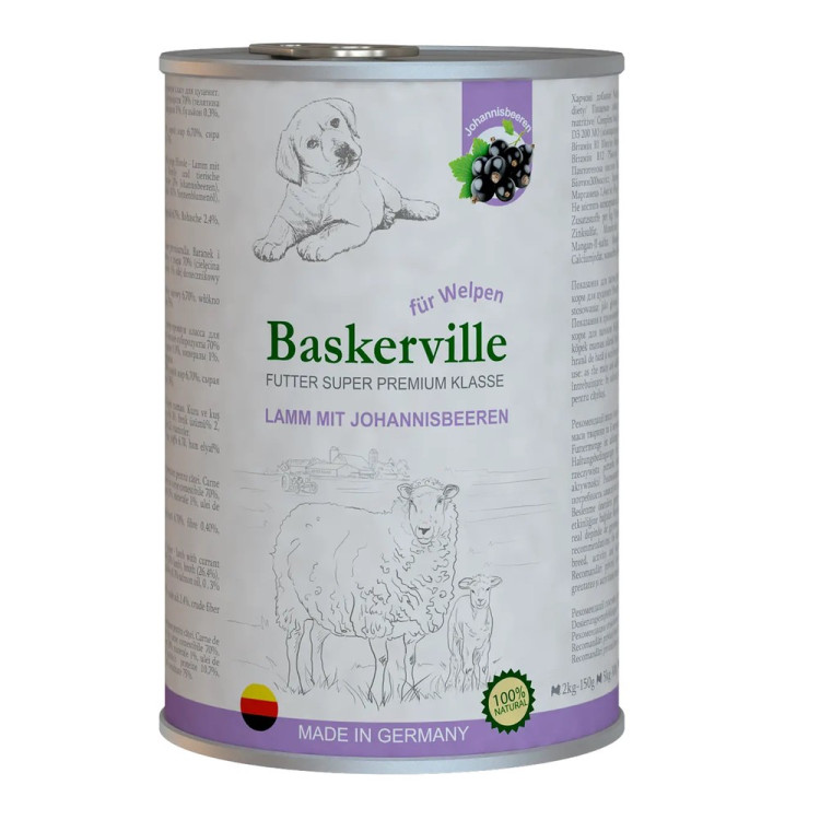 Baskerville Super Premium Lamm Mit Johannisbeere влажный корм ягненок и смородина для щенков 400 г