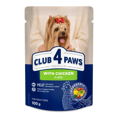 Клуб 4 Лапы Premium Adult Dog Small Breeds with Chicken jelly влажный корм с курицей в желе для малых собак 24х100 г