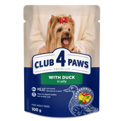 Клуб 4 Лапы Premium Adult Dog Small Breeds with Duck in jelly влажный корм с уткой в ​​желе для взрослых собак малых пород 24х100 г