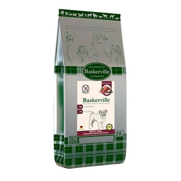 Baskerville HF Adult Rind Getreidefrei kleine Rassen 20 кг сухой корм для собак мелких пород