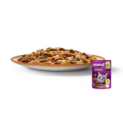 Whiskas Tasty Mix пауч для кошек с ягненком, курицей и морковкой в соусе 28*85 г Whiskas Tasty Mix пауч для кошек с ягненком, курицей и морковкой в соусе 28*85 г