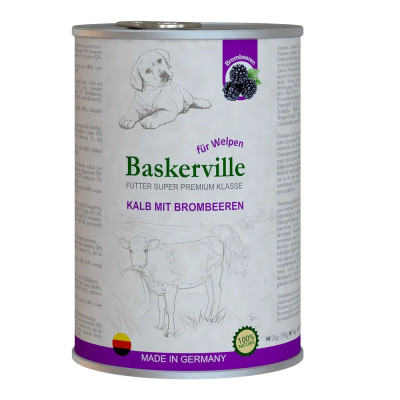 Baskerville Super Premium Kalb Mit Brombeeren влажный корм телятина и ежевика для щенков 800 г