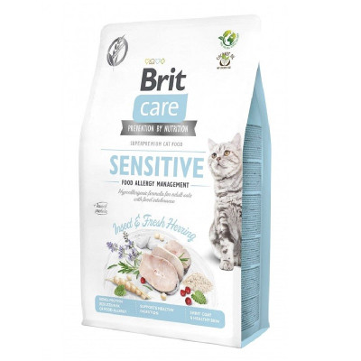 Brit Care Cat Grain Free Insect 2 кг гипоаллергенный беззерновой корм для взрослых кошек с насекомыми и рыбой при пищевой непереносимости