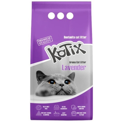 Бентонитовый наполнитель Kotix (Котикс) Lavender c нежным ароматом лаванды для кошачьего туалета 10 л Бентонитовый наполнитель Kotix (Котикс) Lavender c нежным ароматом лаванды для кошачьего туалета 10 л