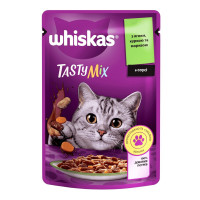 Whiskas Tasty Mix пауч для кошек с ягненком, курицей и морковкой в соусе 28*85 г Whiskas Tasty Mix пауч для кошек с ягненком, курицей и морковкой в соусе 28*85 г