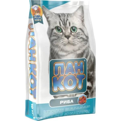 Пан Кот сухой корм для кошек с рыбой 10 кг