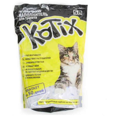 Наполнитель силикагелевый Kotix (Котикс) для кошачьего туалета 5 л Наполнитель силикагелевый Kotix (Котикс) для кошачьего туалета 5 л