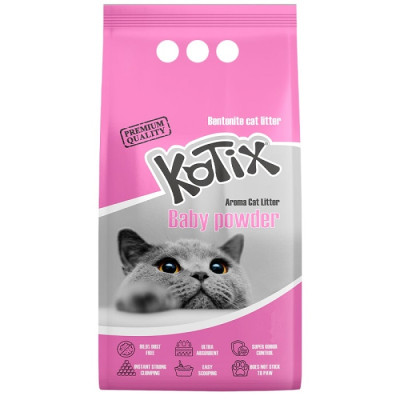 Бентонітовий наповнювач Kotix (Котикс) Baby Powder дитяча присипка, рожеві гранули для котячого туалету 10 л Бентонітовий наповнювач Kotix (Котикс) Baby Powder дитяча присипка, рожеві гранули для котячого туалету 10 л