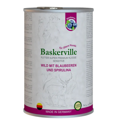 Baskerville Sensitive Wild Mit Blaubeeren 800 г влажный корм оленина с черникой и спирулиной для собак