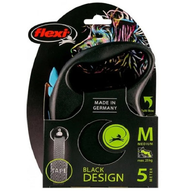 Поводок-рулетка Flexi Design для собак лента размер M 5 м/25 кг