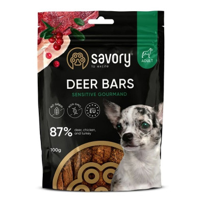 Лакомства Джерки Savory Bars With Venison батончики для собак с олениной 100 г