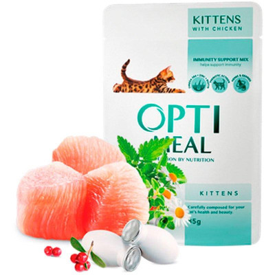 Optimeal Kitten влажный корм с курицей для котят 85г набор (3+1) 340 г