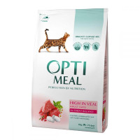 Optimeal Cat High in Veal 10 кг сухий корм з телятиною для дорослих котів