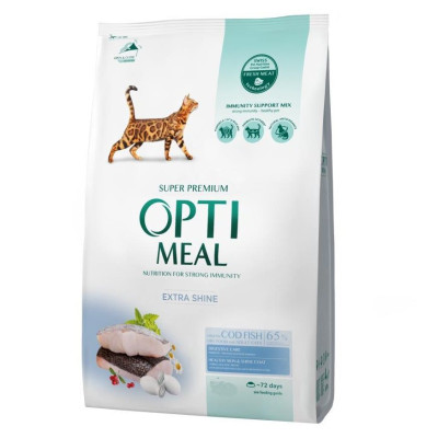 Optimeal Cat Cod Fish 10 кг сухий корм зі смаком тріски для дорослих котів