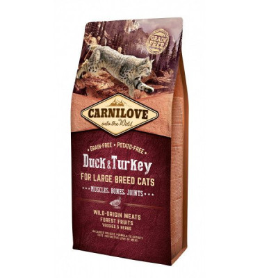 Carnilove Duck Turkey Large Breed 6 кг сухой корм для кошек крупных пород с уткой и индейкой