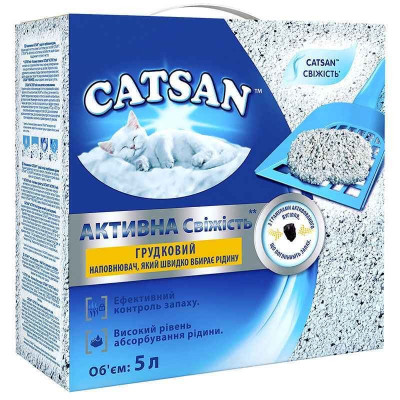 Наполнитель глиняный Catsan Active Fresh комкующийся 5 л