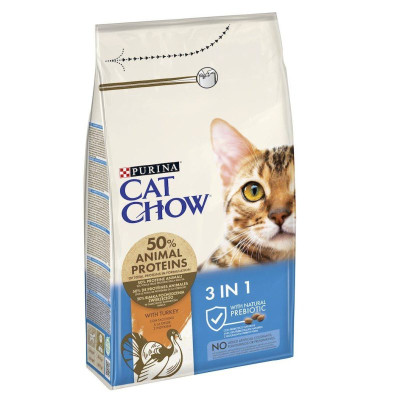 Cat Chow Special Care 3in1 сухой корм для кошек с индейкой 1.5 кг