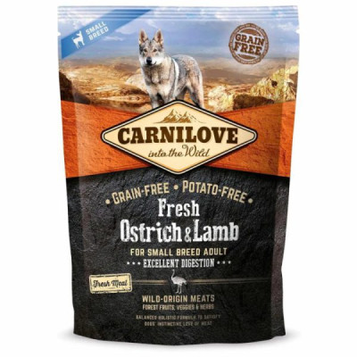 Carnilove Small Breed Ostrich Lamb 1.5 кг сухой корм для собак мелких пород с мясом страуса и ягненка