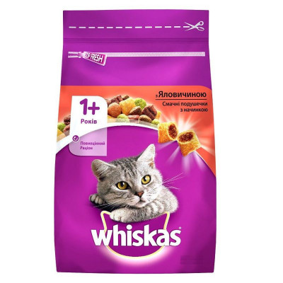 Whiskas Beef 300 г сухий корм для котів з яловичиною
