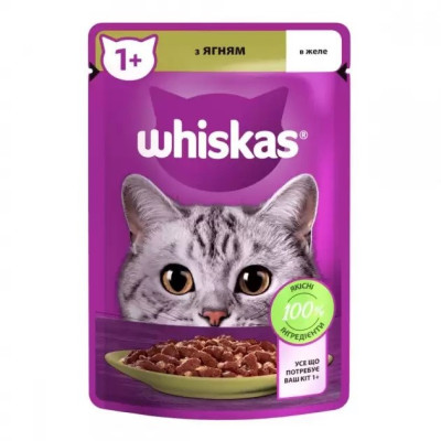 Whiskas пауч для кошек с ягненком в желе 28*85 г Whiskas пауч для кошек с ягненком в желе 28*85 г