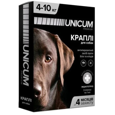 Краплі Unicum Рremium від бліх та кліщів для собак 4-10 кг (1пип) Краплі Unicum Рremium від бліх та кліщів для собак 4-10 кг (1пип)