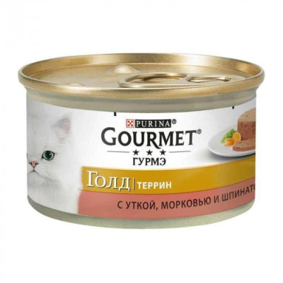 Gourmet Gold для котів паштет з качкою, морквою та шпинатом 24x85 г Gourmet Gold для котів паштет з качкою, морквою та шпинатом 24x85 г