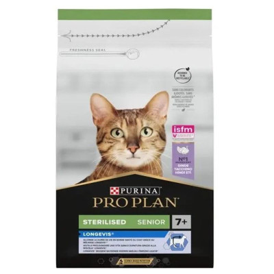 Purina Про План Cat Sterilised Senior Longevis Turkey 7+ 10 кг сухой корм для стерилизованных кошек старше 7 лет