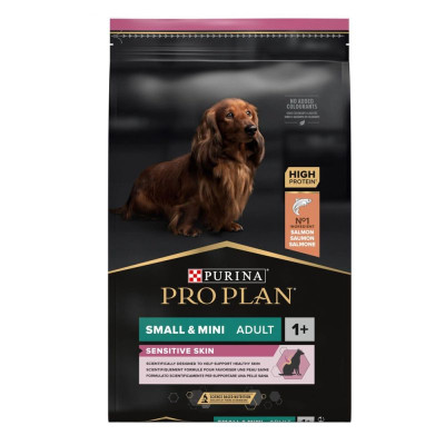 Purina Про План Dog Adult Small Mini Sensitive Skin 7 кг сухой корм для собак мелких пород с чувствительной кожей с лососем