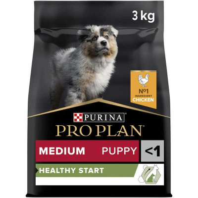 Purina Про План Puppy Medium Healthy Start 3 кг сухой корм с курицей для щенков средних пород (10–25 кг)
