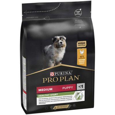 Purina Про План Puppy Medium Healthy Start 3 кг сухой корм с курицей для щенков средних пород (10–25 кг)
