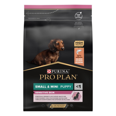 Purina Про План Puppy Small & Mini Sensitive Skin Salmon 3 кг сухой корм для щенков мелких пород с лососем