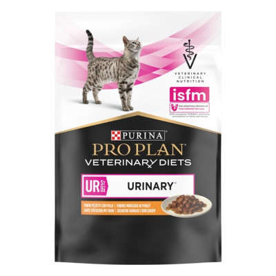 Purina Про План Veterinary Diets UR Urinary Feline для кошек с курицей 10х80 г