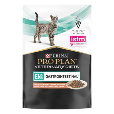 Purina Про План Veterinary Diets EN Gastrointestinal Feline в подливке с лососем для кошек 80 г