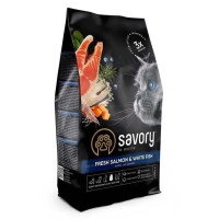 Savory Adult Cat Salmon White Fish 2 кг сухий корм для котів з лососем Savory Adult Cat Salmon White Fish 2 кг сухий корм для котів з лососем