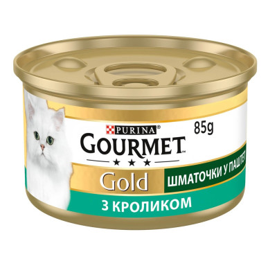 Gourmet Gold для котів з кроликом, шматочки в паштеті 24x85 г Gourmet Gold для котів з кроликом, шматочки в паштеті 24x85 г