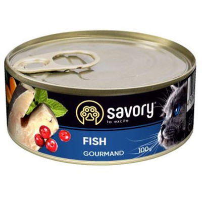 Savory Cat Adult Fish для кошек с рыбой 100 г