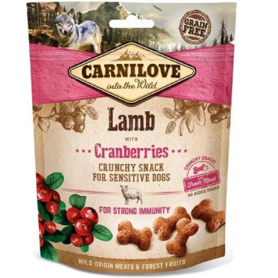Лакомство для собак всех пород Carnilove Dog Crunchy Snack, ягненок и клюква 200 г (100405)