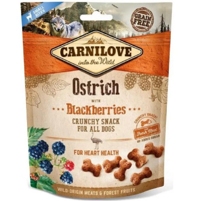 Лакомство для собак Carnilove Dog Crunchy Snack Ostrich & Blackberry, мясо страуса и ежевика 200 г (100406)