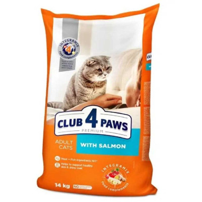 Клуб 4 Лапы Premium Salmon 14 кг сухой корм для кошек с лососем