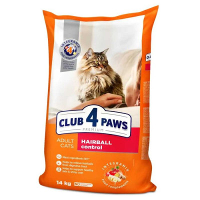 Клуб 4 Лапы Premium Hairball Control 14 кг сухой корм для кошек
