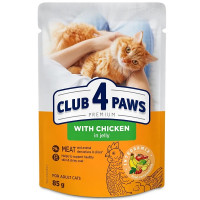 Клуб 4 Лапи Premium Chicken 24х85 г вологий корм для котів з куркою в желе Клуб 4 Лапи Premium Chicken 24х85 г вологий корм для котів з куркою в желе