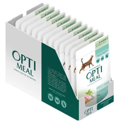 Optimeal Rabbit in Carrot Jelly 12х85 г влажный корм с кроликом в морковном желе для кошек