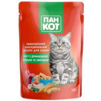 Пан Кот рагу с домашней птицей и овощами 24×100 г влажный корм для кошек Пан Кот рагу с домашней птицей и овощами 24×100 г влажный корм для кошек