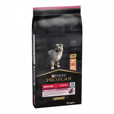 Purina Про План Puppy Medium Sensitive Salmon 12 кг сухой корм для щенков средних пород с лососем