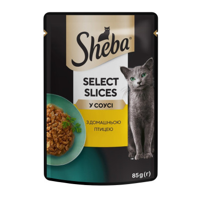 Sheba Slices для котів з домашньої птицею в соусі 28х85 г Sheba Slices для котів з домашньої птицею в соусі 28х85 г
