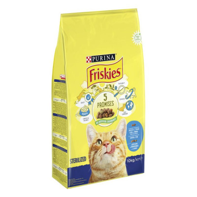 Purina Friskies Sterilised 10 кг сухий корм для стерилізованих котів з лососем та овочами