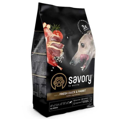 Savory All Breeds Duck Rabbit 1 кг сухий корм для собак усіх порід з качкою та кроликом